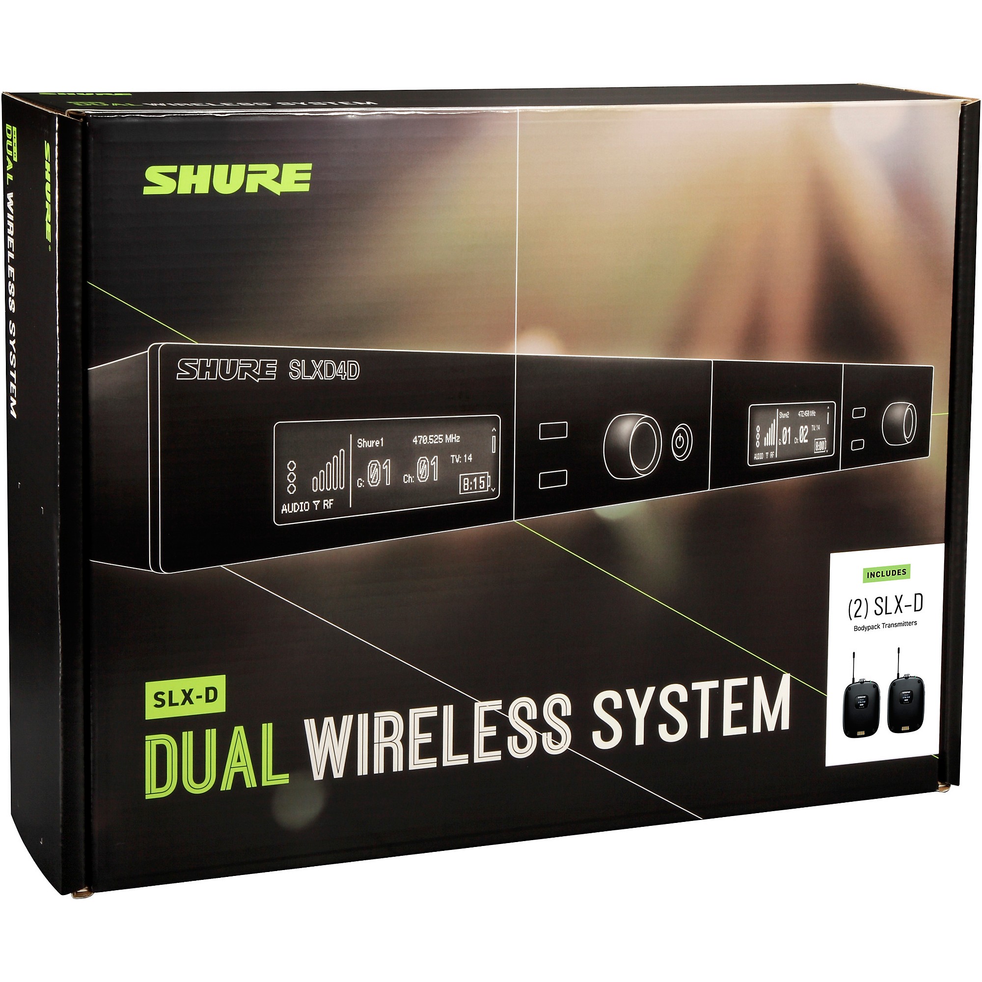 WA305 Instrument Cables for Guitar/Bass Shure SLXD14D Dual Channel Wireless System with Bodypacks and 2 2 